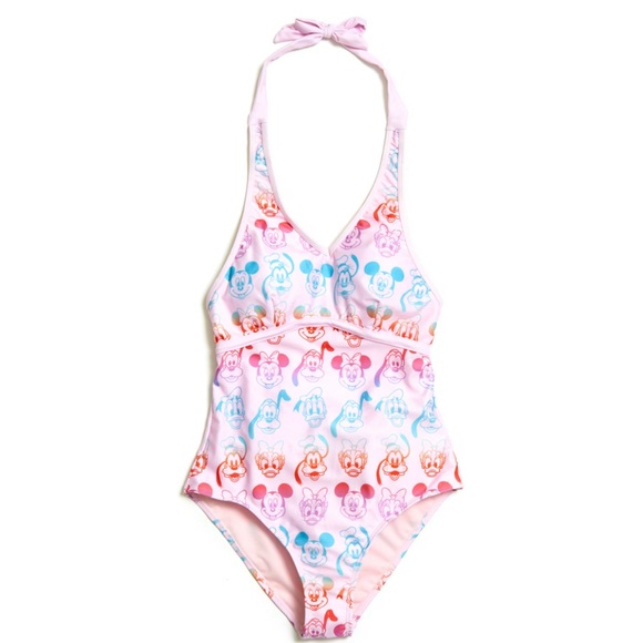 Disney One Piece Swimsuit - Pink and Blue Mickey Design - Picture 1 of 4
